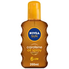 Nivea Sun Carotene Tanning Oil Spray Vitamin E Jojoba Oil Spf 6 200ml