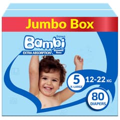Sanita Bambi Baby Diapers Jumbo Box Size 5 X Large 12 22 Kg 80 Count