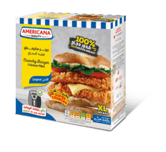 Americana Crunchy Burger Chicken Fillet Original 440 G