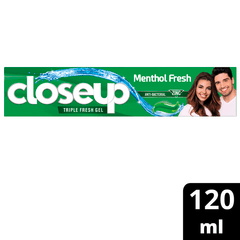 Triple Fresh Gel Toothpaste For 12 Hours Fresh Breath Menthol Fresh with Antibacterial Mouthwash & Microshine Crystals