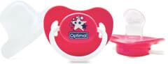 Optimal Orthodontic Silicone Pacifier 0 Plus Pink