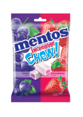 Mentos Incredible Chew Bag Strawberry And Grape Flavor 140g