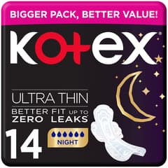 Kotex Ultrathin Pads Night With Wings 14 Pads