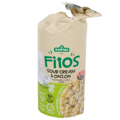 Kupiec Fitos Sour Cream Onion Flavoured Corn Cakes 120 G