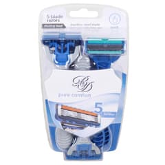 B And D 5 Blade Pure Comfort Stainless Steel Blade Razors 6 Pack