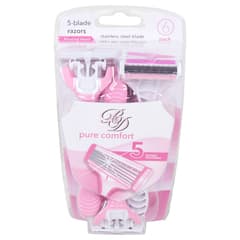 B And D 5 Blade Pure Comfort Stainless Steel Blade Razors 6 Pack C7e1