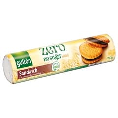 Gullon Zero Sugar Free Sandwich 37 Percent Chocolate Flavoured Filling 250g