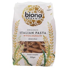 Biona Organic Italian Wholegrain Durum Wheat Penne Pasta 500 G