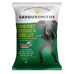 Savoursmiths Vegan Gluten Free Somerset Cheddar Shallot Flavour Potato Crisps 150g