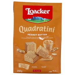 Loacker Quadratini Crispy Wafer Cubes With Peanut Butter Cream Filling 250g