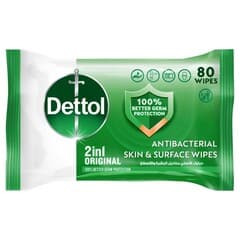 2 in 1 Anti Bacterial Skin and Surface Wipes Original