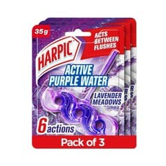 Harpic Toilet Block Fresh Power 6 Lavender Meadows 2 Plus 1 × 35g