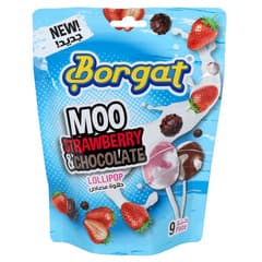 Borgat Moo Strawberry Chocolate Lollipops 162 G