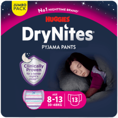 DryNites Pyjama Pants 8-13 years Girls (30-48 KG) Jumbo Pack