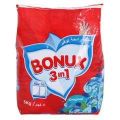 Bonux 3 In 1 Semi Automatic Laundry Detergent Powder Original 5 Kg
