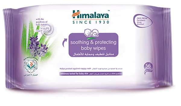 Himalaya Aloe Vera & Lavender Soothing & Protecting Baby Wipes 56's