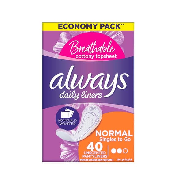 Always Liners Comfort & Protect Regular 40's