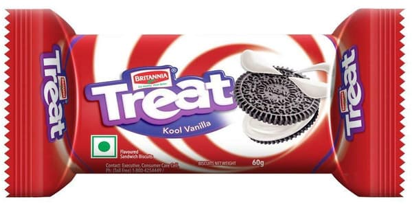 Britannia Treat Cream Biscuits Kool Vanilla 60G