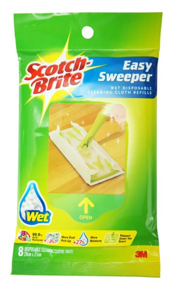 Scotch Brite Easy Sweeper Wet Disposable 8's