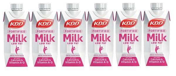 KDD Fortified Low Fat Milk With Added Calcium & Vitamin A & D 6X250Ml