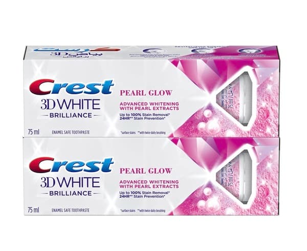 Crest 3D Brilliance Pearl Glow Whitening Toothpaste 2X75Ml