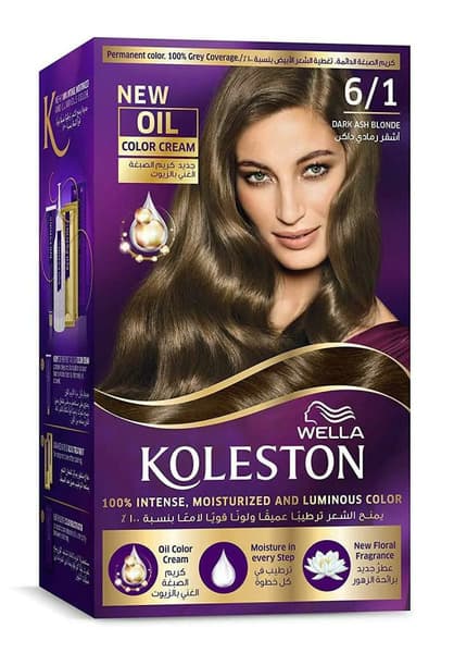 Wella Koleston Oil Color Cream 6/1 Dark Ash Blonde Hair Color 50Ml