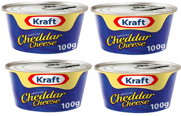 Kraft Low Fat Cheddar Cheese Can 4X100G