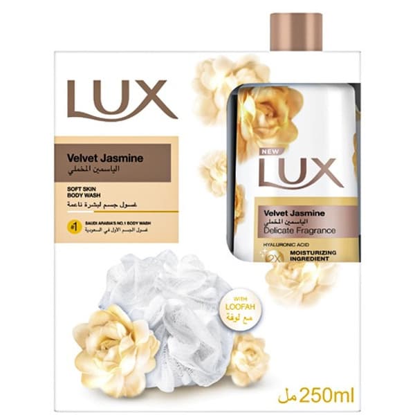 Lux Velvet Jasmine Body Wash With Loofah 250Ml