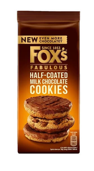 Fox's Fabulous Half Coated Milk Chocolate Cookies 175G
