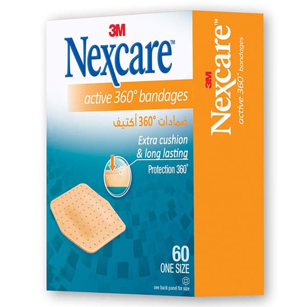 Nexcare Active Bandages Extra Cushion&Long Lasting Protection 60's
