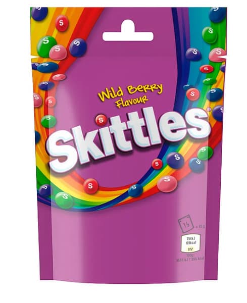 Skittles Vegan Wild Berry Fruit Chewy Sweets Pouch 136G
