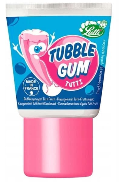Tube Gum Tutti Frutti Paste Bubble Gum 35G