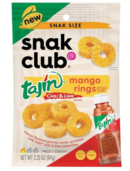 Snak Club Tajin Chili & Lime Mango Rings Candy 64G
