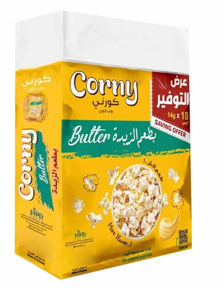 Corny Air-Popped Butter Popcorn 18X14G
