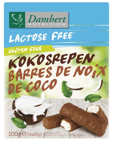 Damhert Gluten Free & Lactose Free Coconut Bars 100G