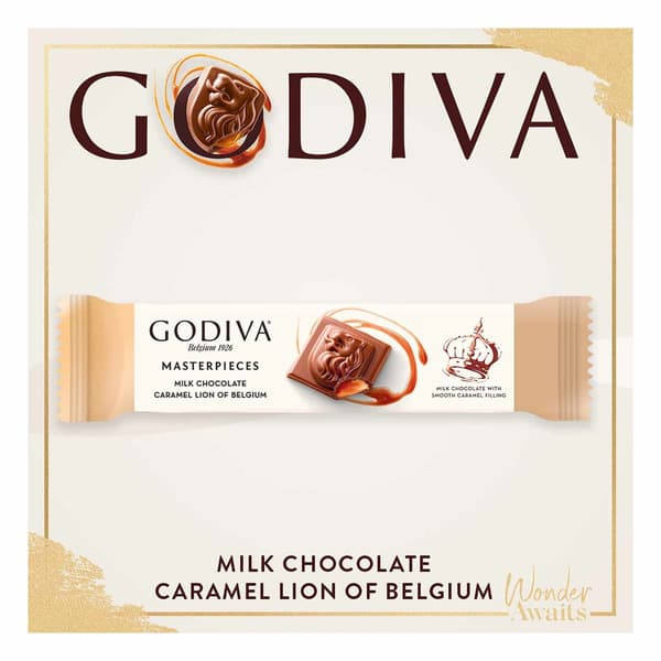 Godiva Masterpieces Caramel Lion Of Belgium Milk Chocolate 119G