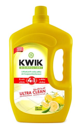 Kwik Ultra Clean Lemon 4 In 1 All Purpose Disinfectant 3L + 1.5L