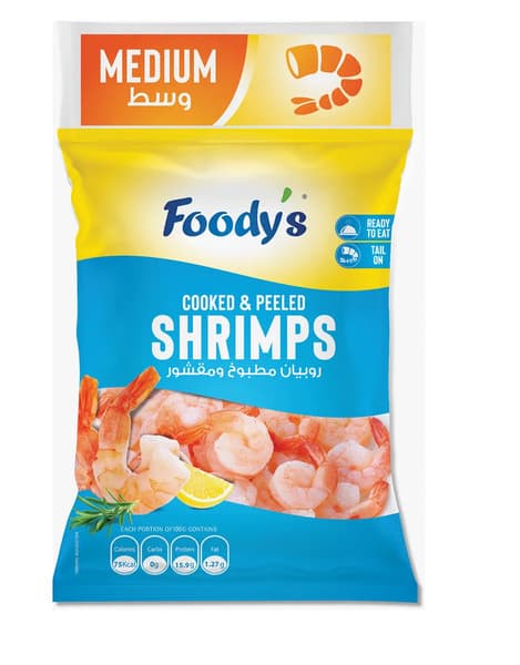 Foody's Frozen Medium Cooked & Peeled Shrimps 400G