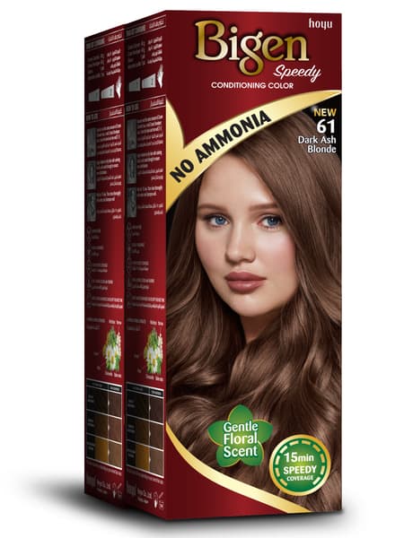 Bigen Speedy Conditioning Dark Ash Blonde 61 Hair Color 2Pcs