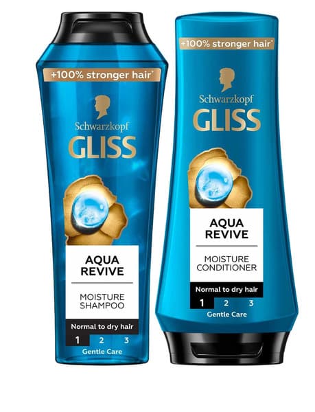 Schwarzkopf Gliss Aqua Revive Moisture Shampoo & Conditioner Set 400Ml + 360Ml