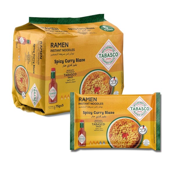 Tabasco Spicy Curry Blaze Ramen Instant Noodles 5X75G