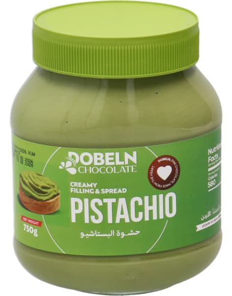 Dobeln Chocolate Kunafa Pistachio Creamy Filling & Spread 750G