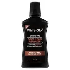 White Glo Charcoal Deep Stain Remover Mouthwash 500ml