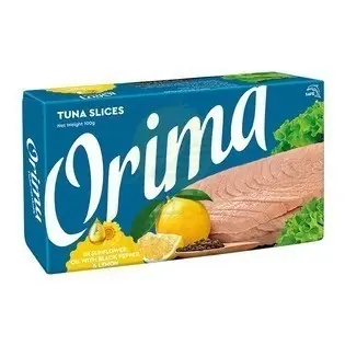 ORIMA TUNA SLICES SF OIL W/ BLK PEPR&LEMON 100G