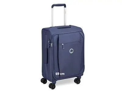 Delsey Rami Soft Trolley 4Double Wheels Blue 69Cm