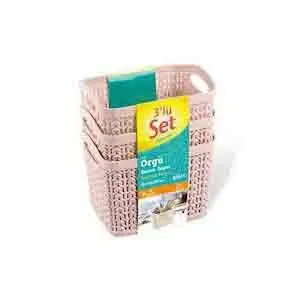 Knit Design Basket 3 Pcs Set 1.5L M-3926