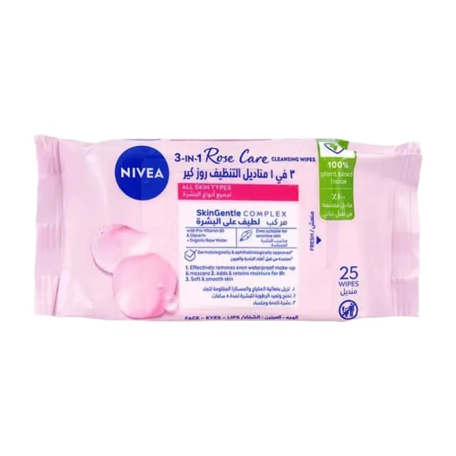 NIVEA FACE ROSE WATER WIPES25PCS