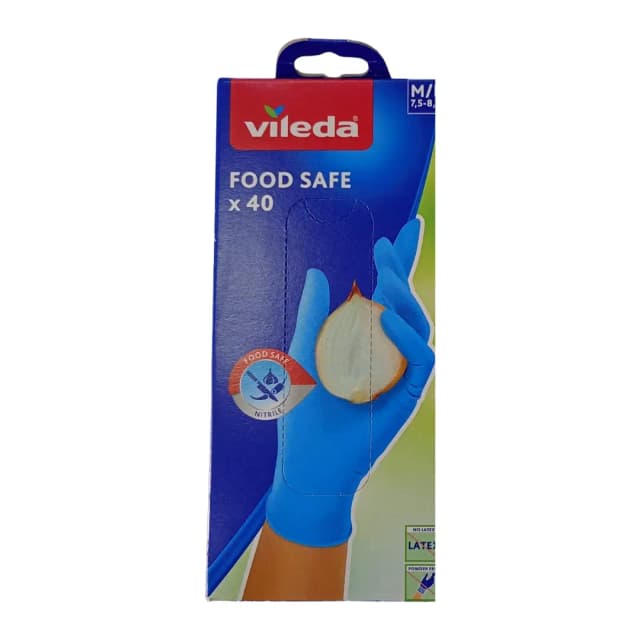 Vileda Nitrile Gloves Food Safe M/L x40