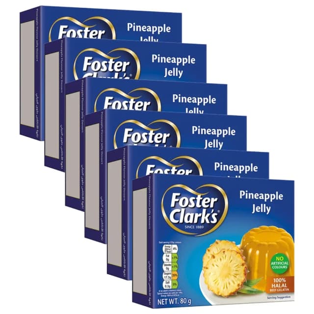 Foster Clark's Jelly Pineapple Flavour 80gx6 Pieces