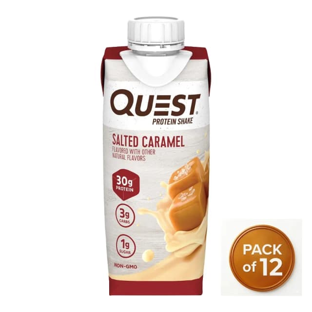 Quest Protein Shake Salted Caramel Flavored With Other Natural Flavors 325mlx12 Pieces